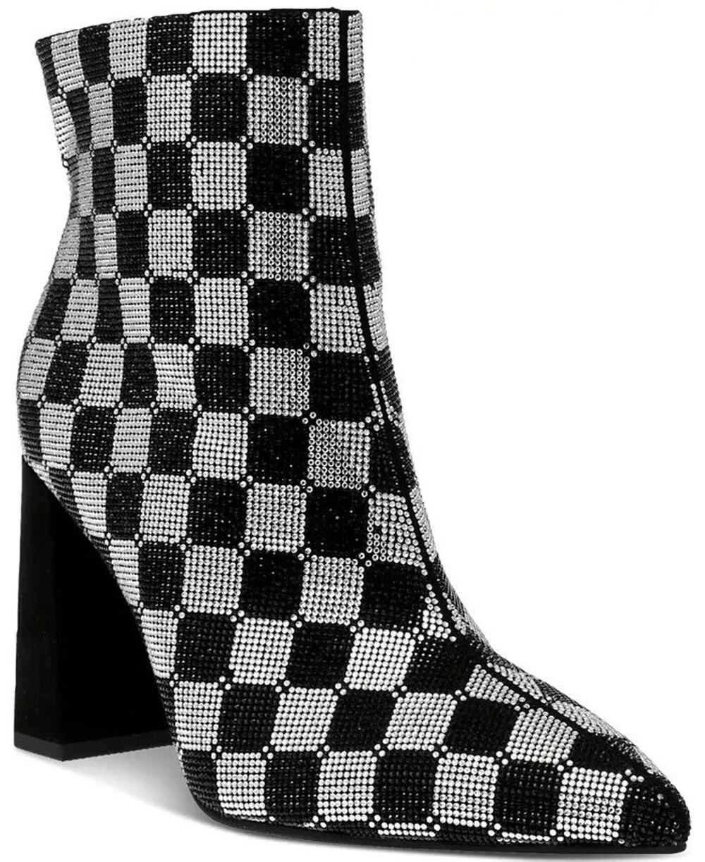 Wild Pair Ingridd Pointed-Toe Bling Dress Black White Checker Bling 6M